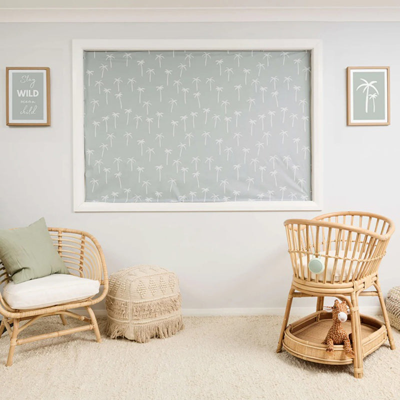 Porta Fox Cut-to-Size Blackout Blind Boho Palms