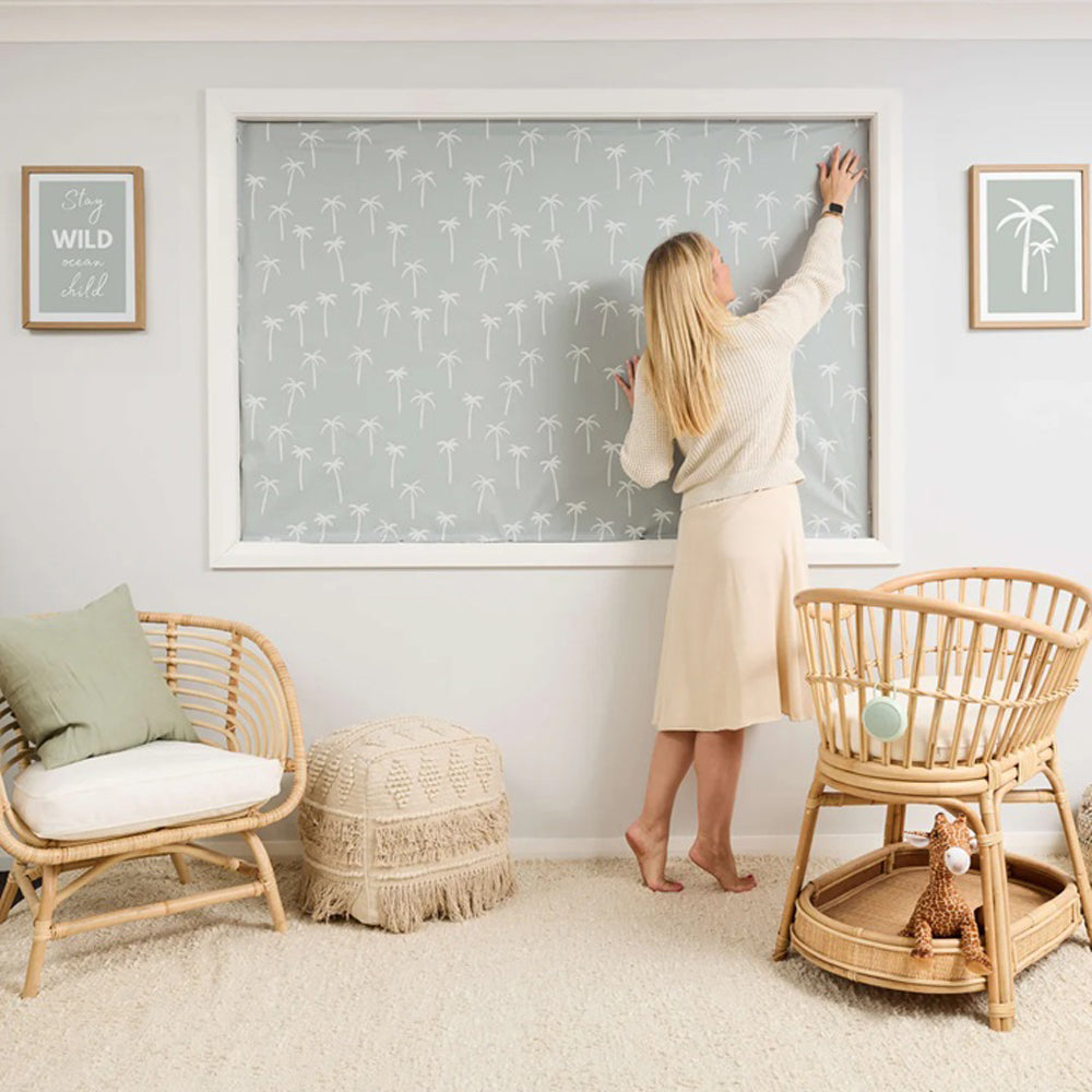 Porta Fox Cut-to-Size Blackout Blind Boho Palms