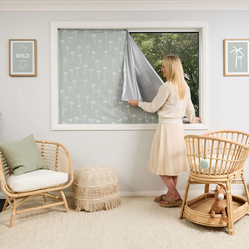 Porta Fox Cut-to-Size Blackout Blind Boho Palms