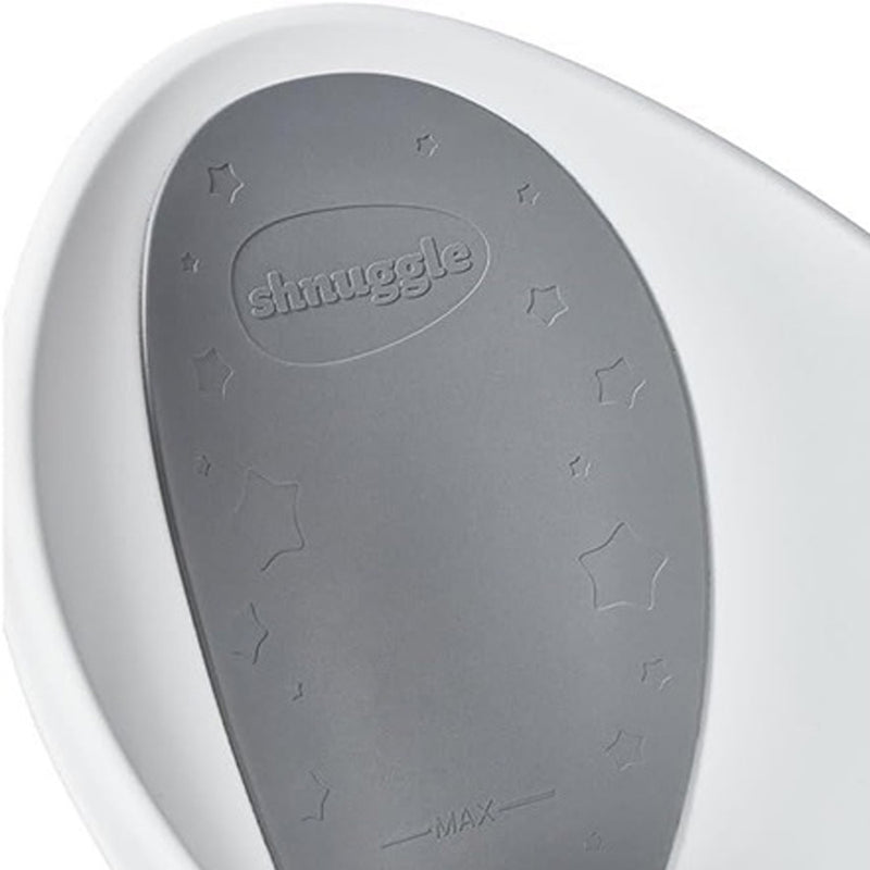 Shnuggle Baby Bath With Plug White Grey Stars