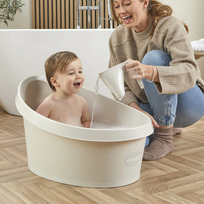 Shnuggle Toddler Baby Bath With Plug Eco Oatmeal
