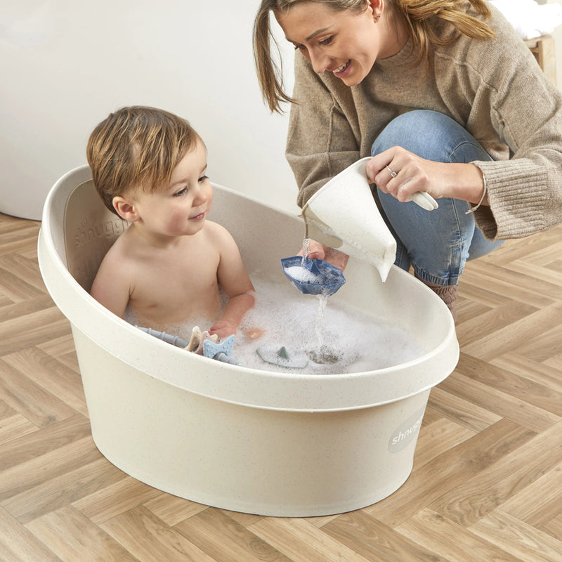 Shnuggle Toddler Baby Bath With Plug Eco Oatmeal