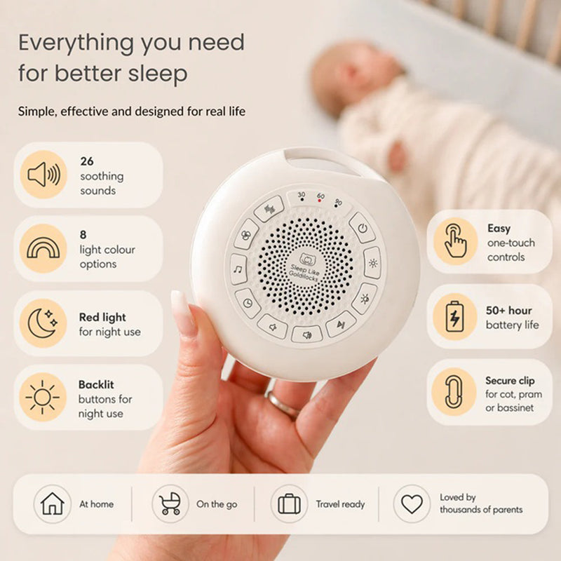 Sleep Like Goldilocks Sound Sleeper Portable White Noise and Night Light