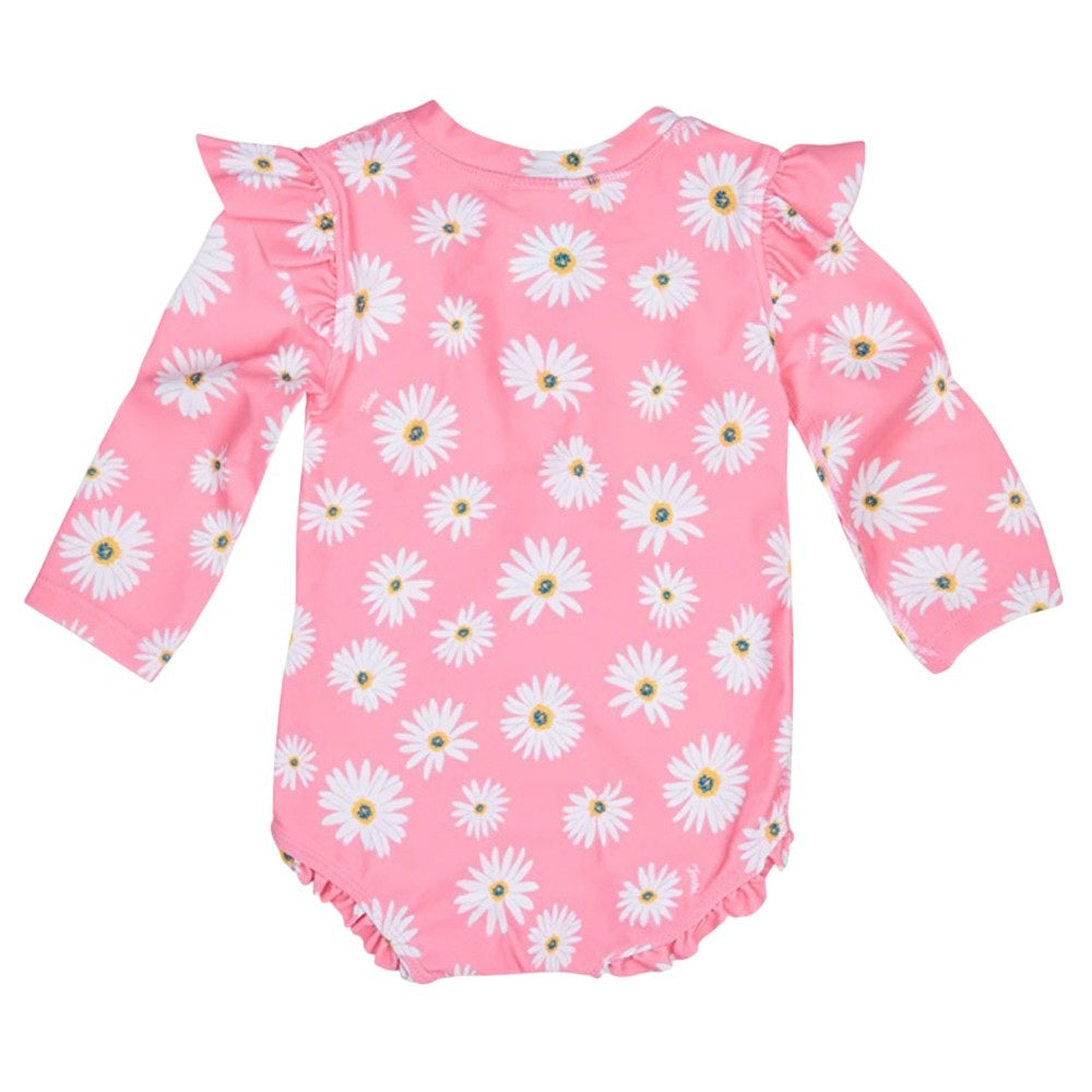 Toshi Swim Onesie L/S Ripple Daisy Watermelon