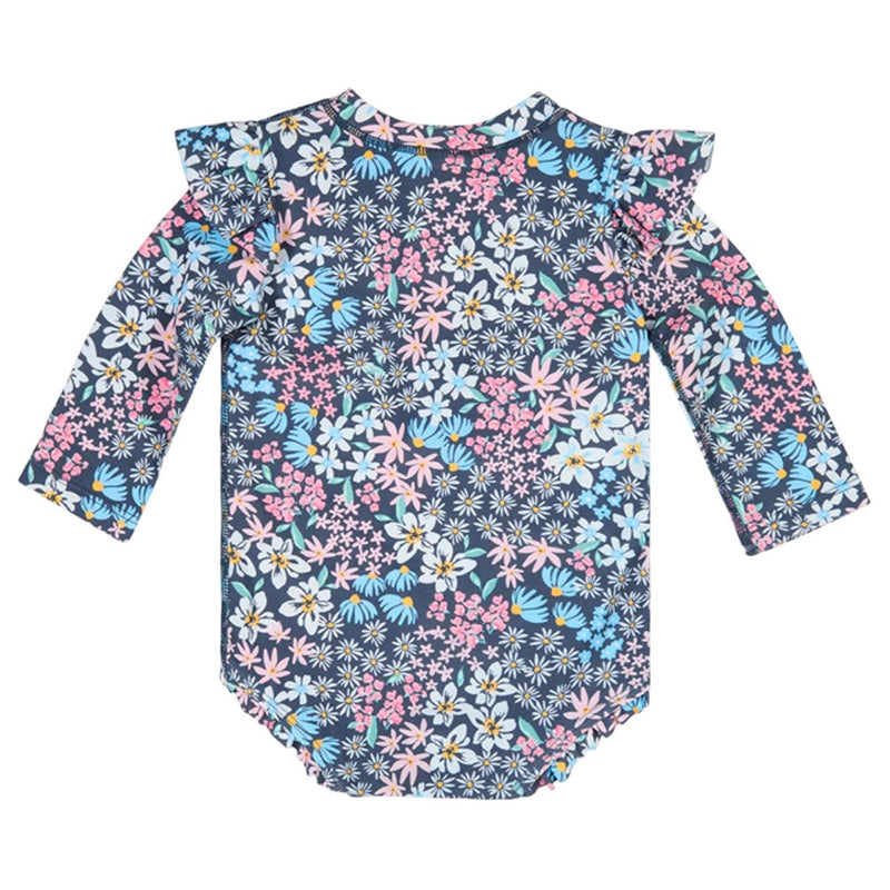 Toshi Swim Onesie L/S Ripple Wattle Dusk