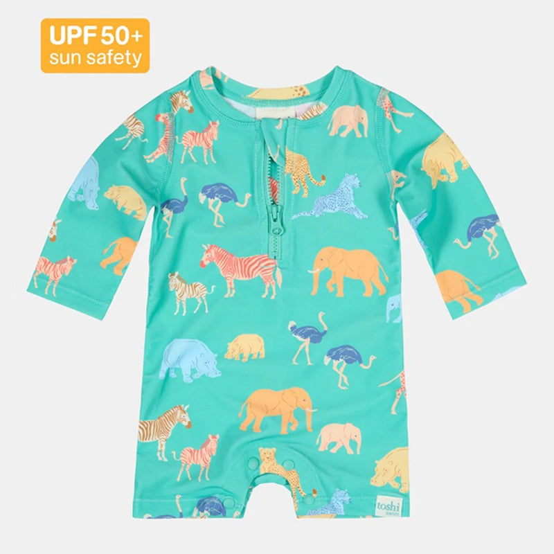 Toshi Swim Onesie L/S Splash Congo Seagrass