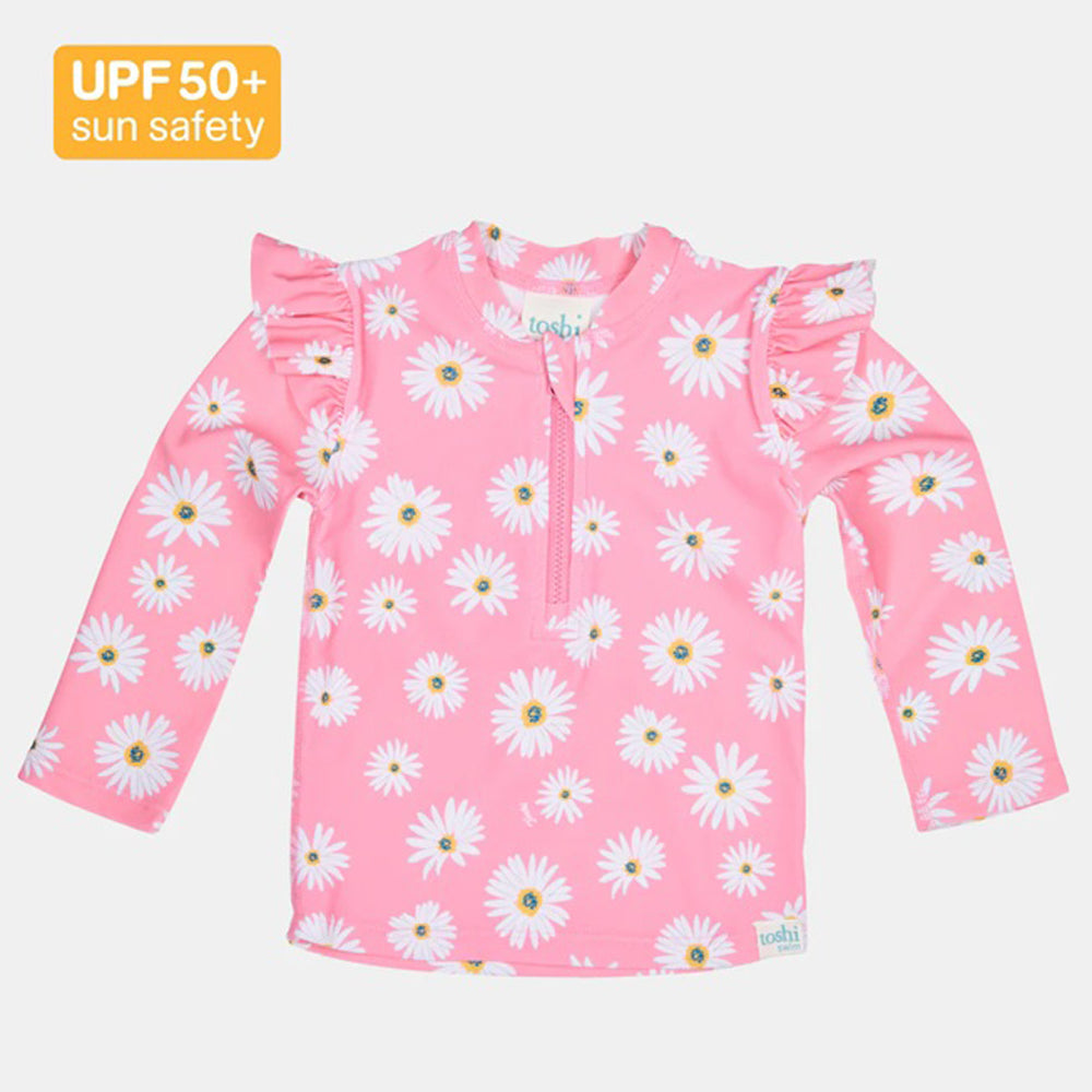 Toshi Swim Rashie L/S Ripple Daisy Watermelon