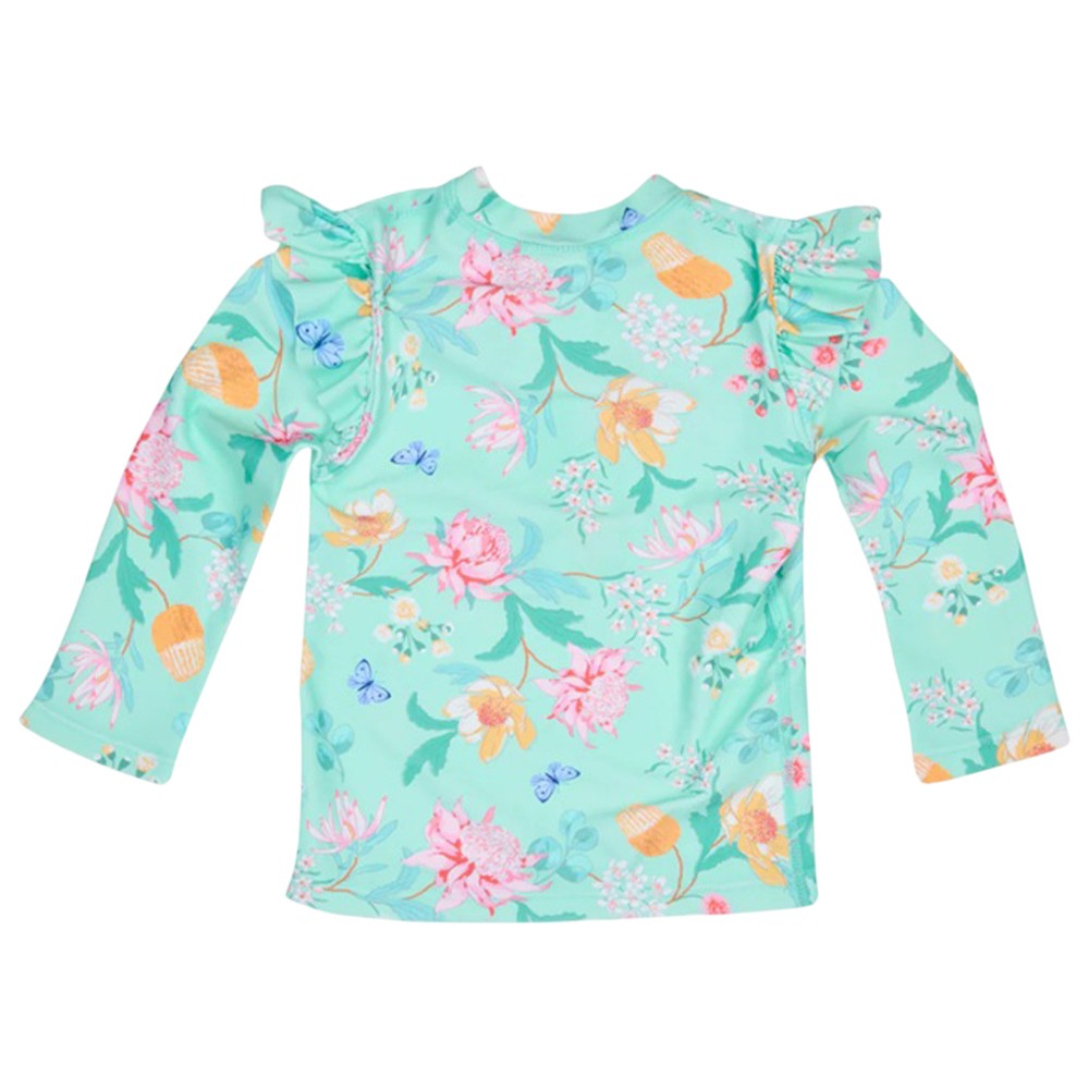 Toshi Swim Rashie L/S Ripple Waratah Mint