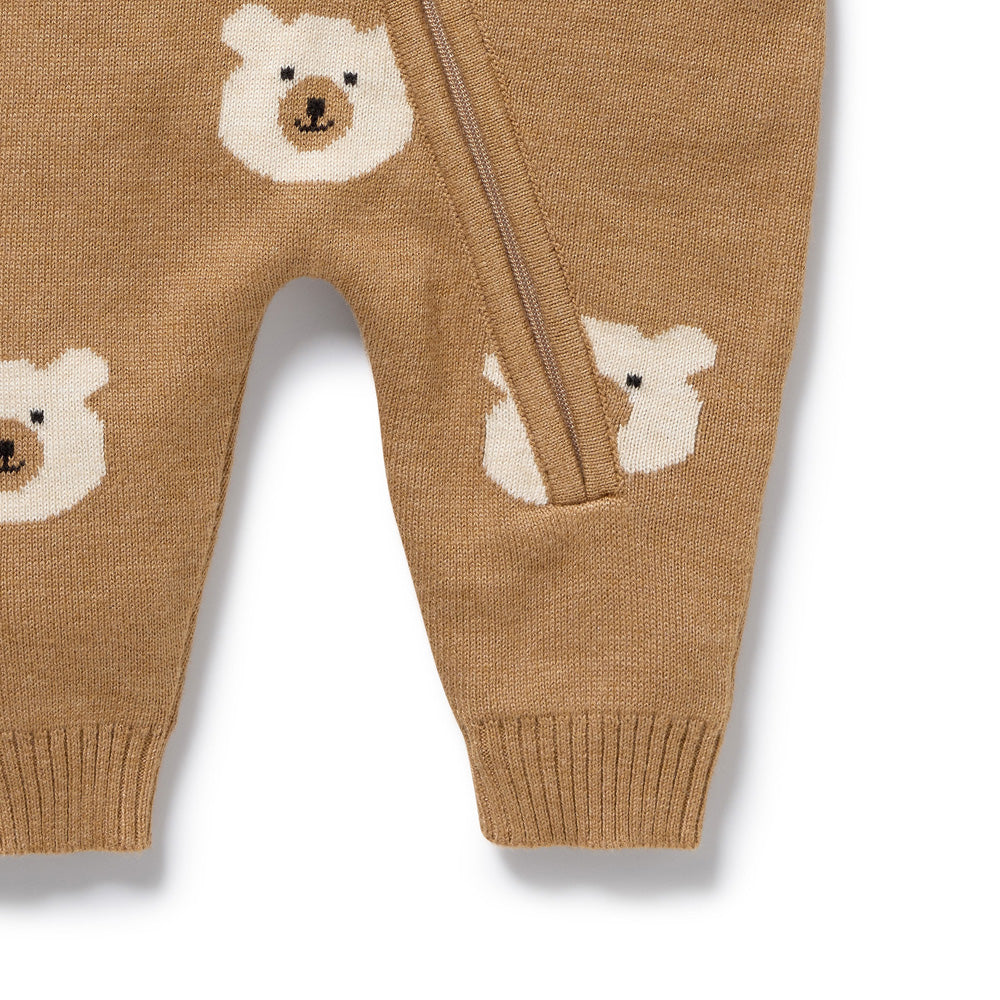 Wilson & Frenchy Beary Cute Organic Knitted Jacquard Growsuit