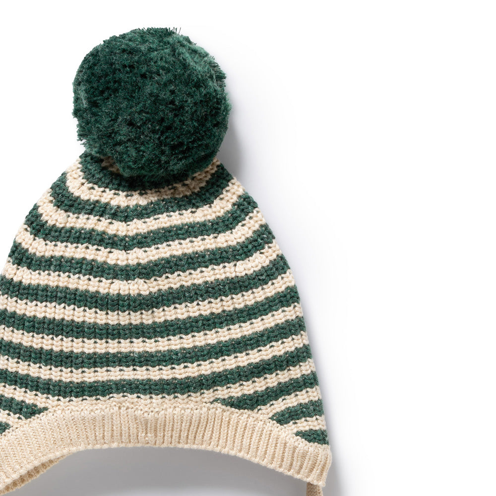 Wilson & Frenchy Clover Organic Knitted Stripe Bonnet