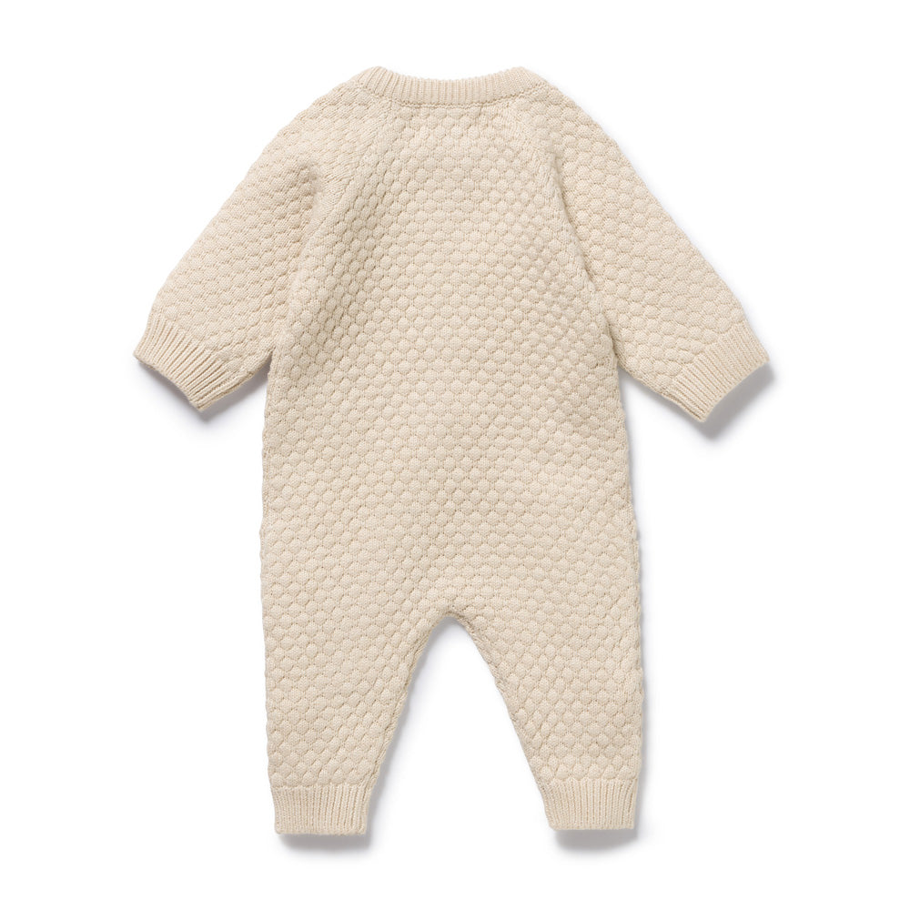 Wilson & Frenchy Cream Organic Knitted Bubble Growsuit
