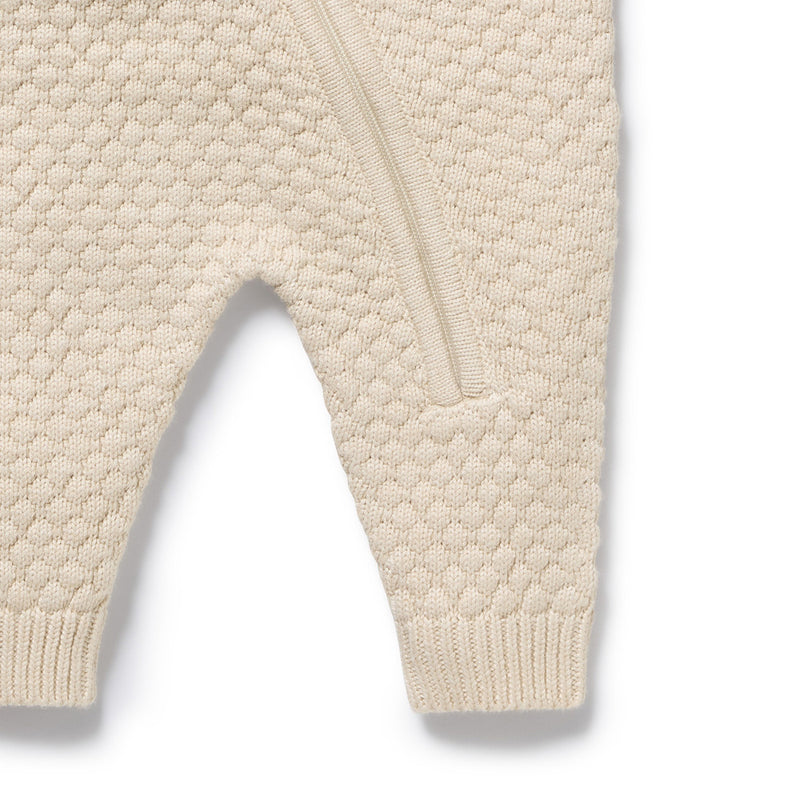 Wilson & Frenchy Cream Organic Knitted Bubble Growsuit