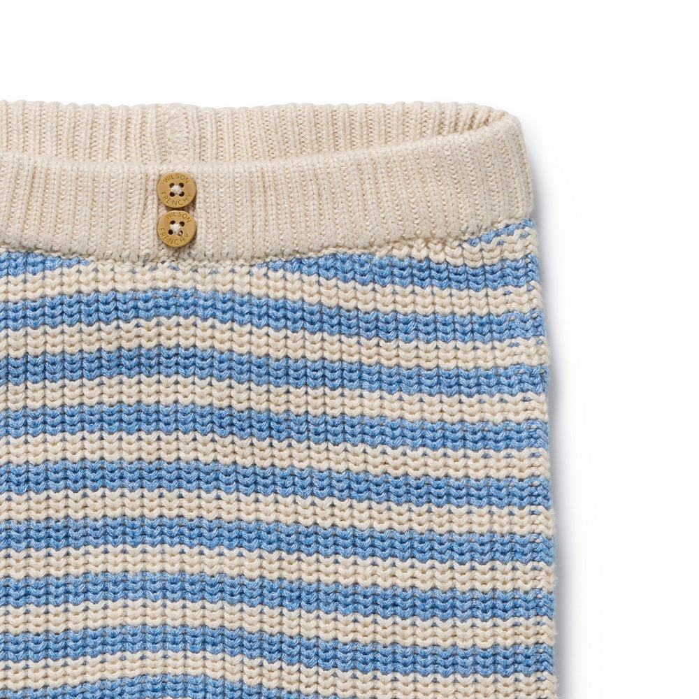 Wilson & Frenchy Frosted Blue Organic Knitted Stripe Legging
