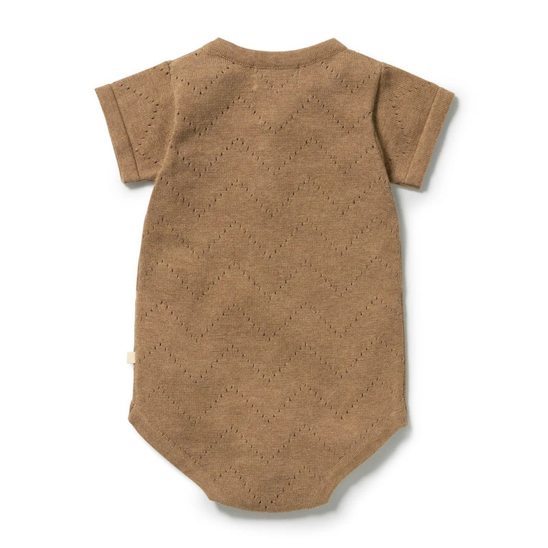 Wilson & Frenchy Ginger Snap Organic Knitted Pointelle Bodysuit Whispering Willows