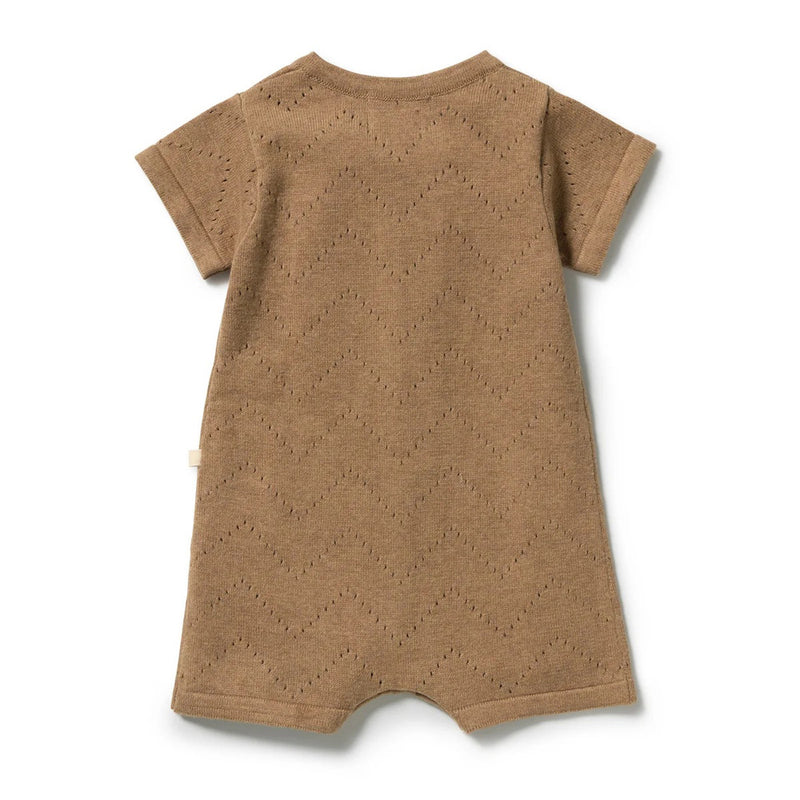 Wilson & Frenchy Ginger Snap Organic Knitted Pointelle Growsuit Whispering Willows