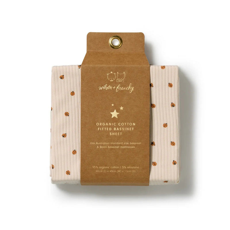 Wilson & Frenchy Little Lady Bugs Organic Bassinet Sheet