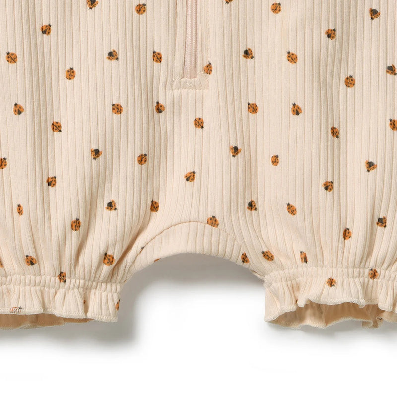 Wilson & Frenchy Little Lady Bugs Organic Ruffle Zipsuit