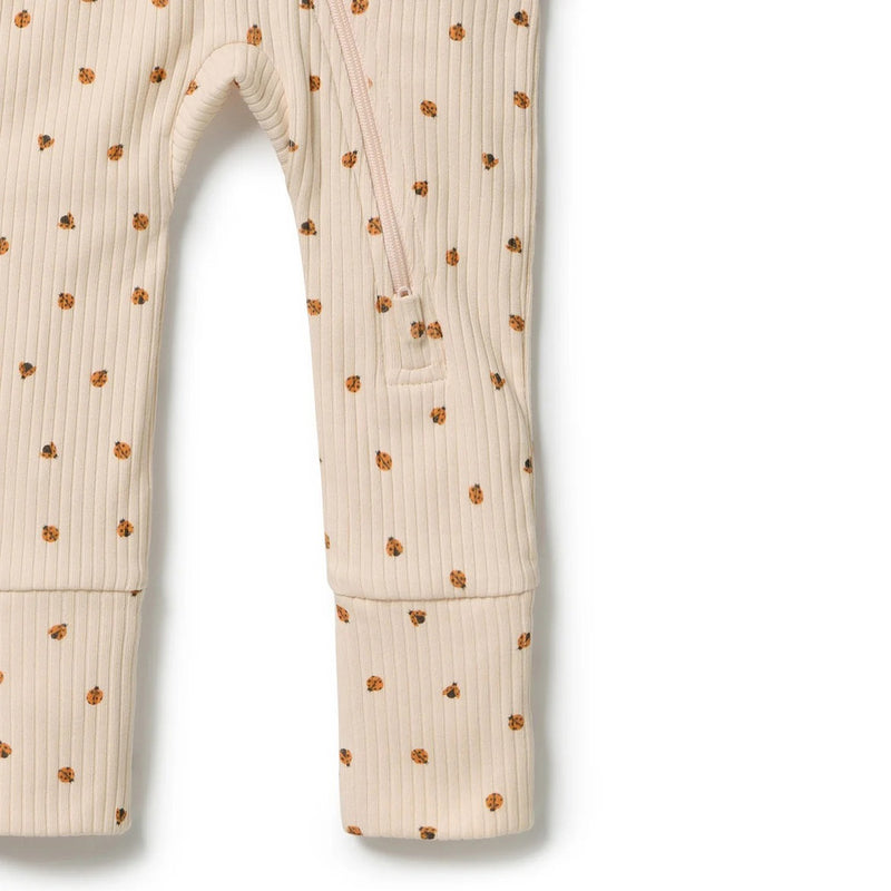 Wilson & Frenchy Little Lady Bugs Organic Zipsuit with Feet