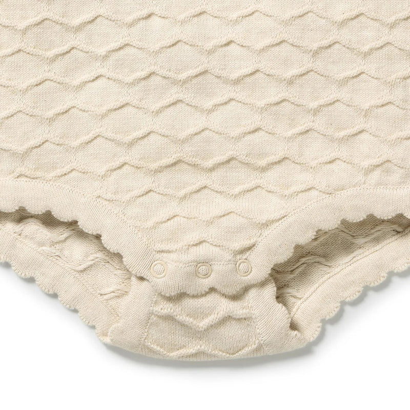 Wilson & Frenchy Milk Cloud Organic Knitted Chevron Bodysuit Whispering Willows