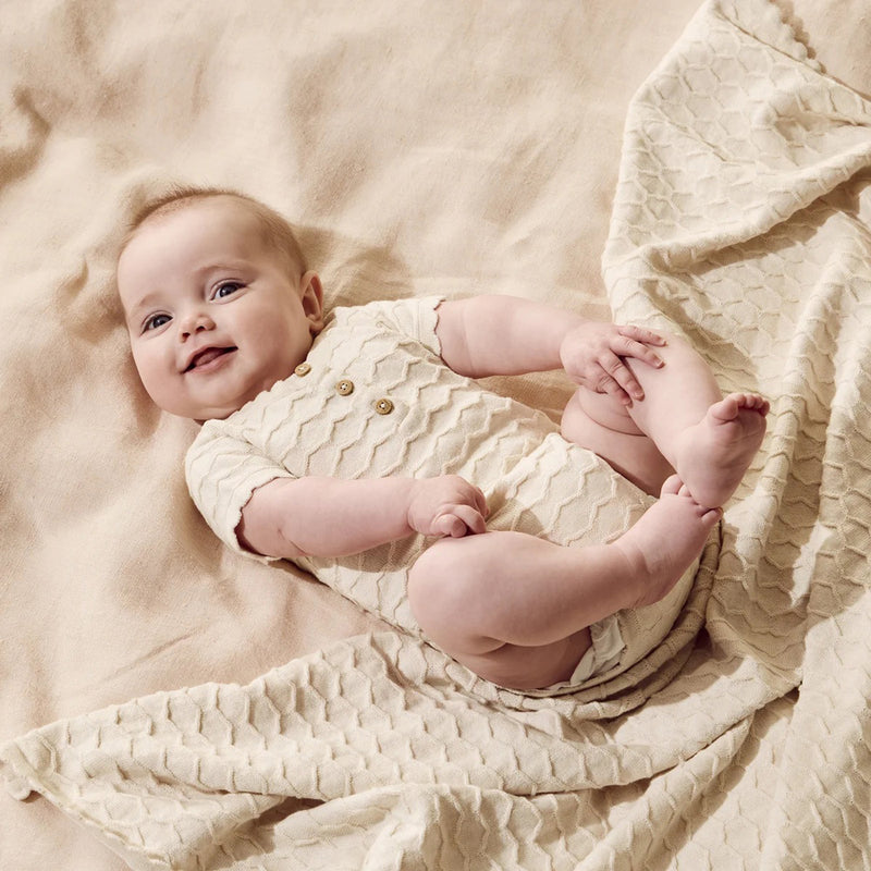 Wilson & Frenchy Milk Cloud Organic Knitted Chevron Bodysuit Whispering Willows