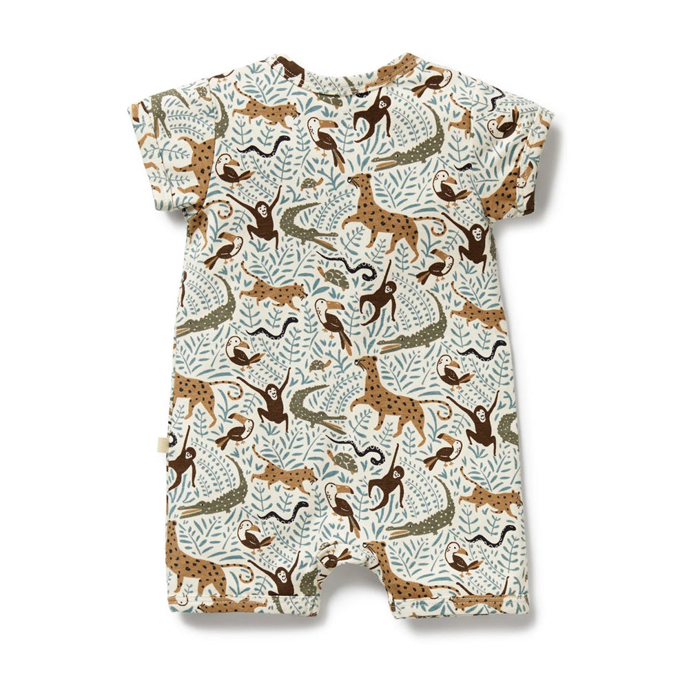 Wilson & Frenchy Mini Jungle Organic Boyleg Zipsuit