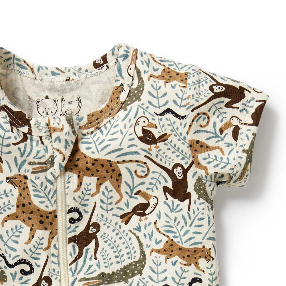 Wilson & Frenchy Mini Jungle Organic Boyleg Zipsuit