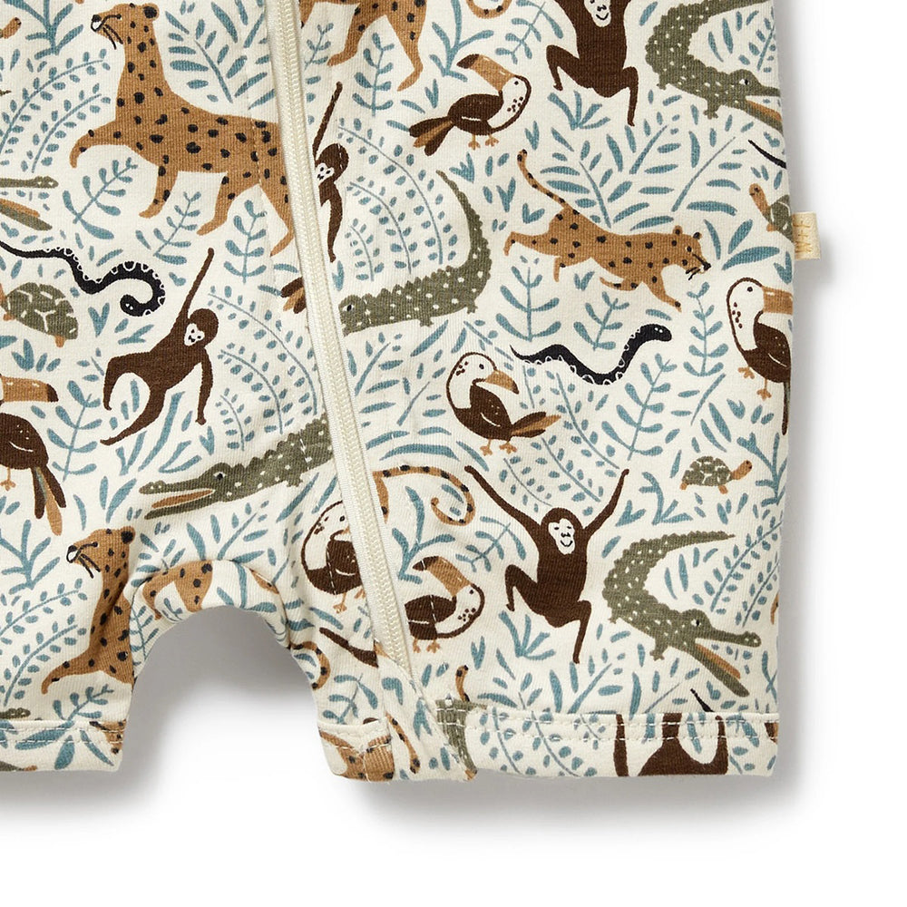 Wilson & Frenchy Mini Jungle Organic Boyleg Zipsuit