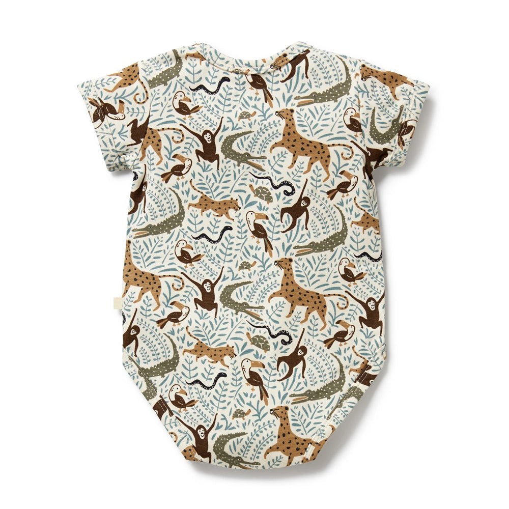Wilson & Frenchy Mini Jungle Organic Henley Bodysuit