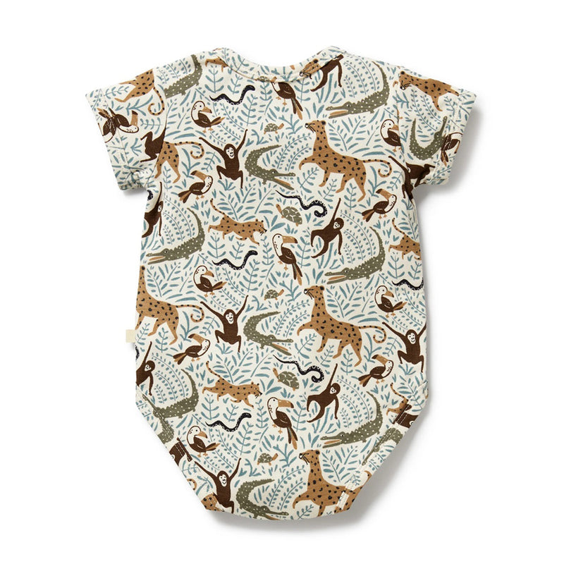 Wilson & Frenchy Mini Jungle Organic Henley Bodysuit