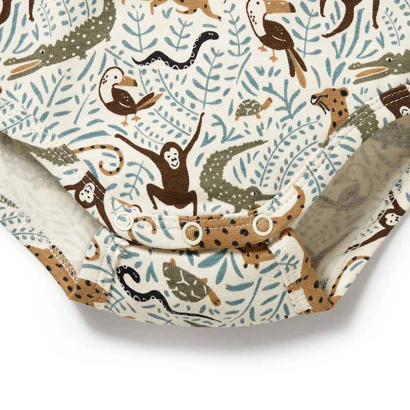 Wilson & Frenchy Mini Jungle Organic Henley Bodysuit
