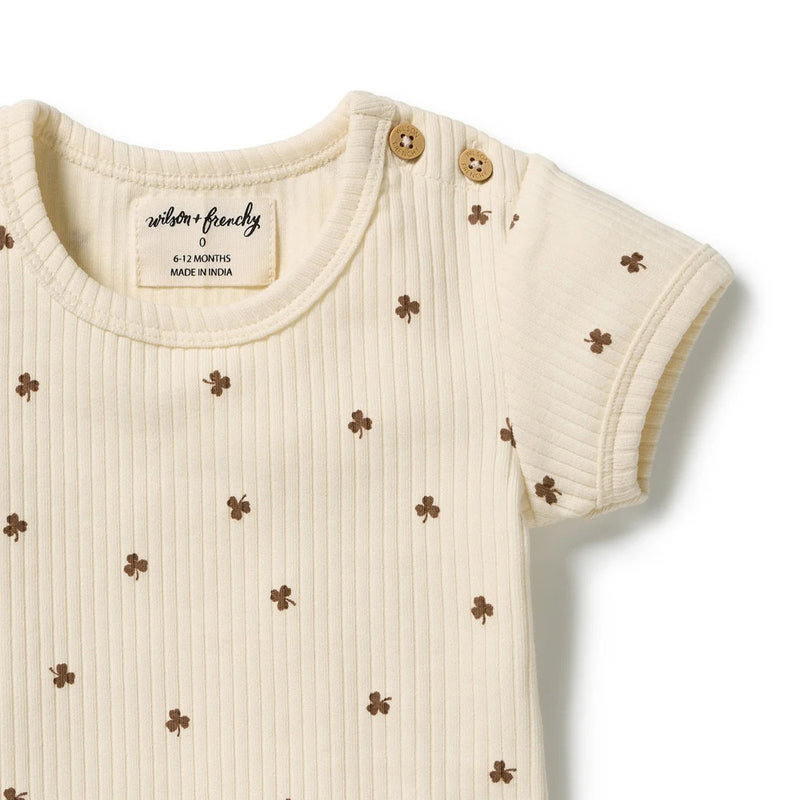 Wilson & Frenchy My Lucky Charm Organic Bodysuit Whispering Willows