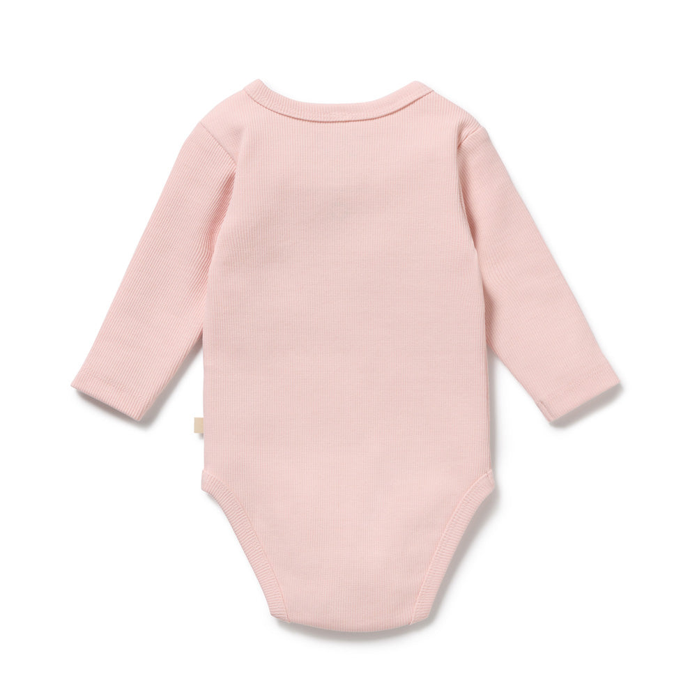 Wilson & Frenchy Strawberry Cream Organic Rib Long Sleeved Bodysuit