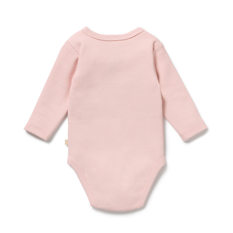 Wilson & Frenchy Strawberry Cream Organic Rib Long Sleeved Bodysuit