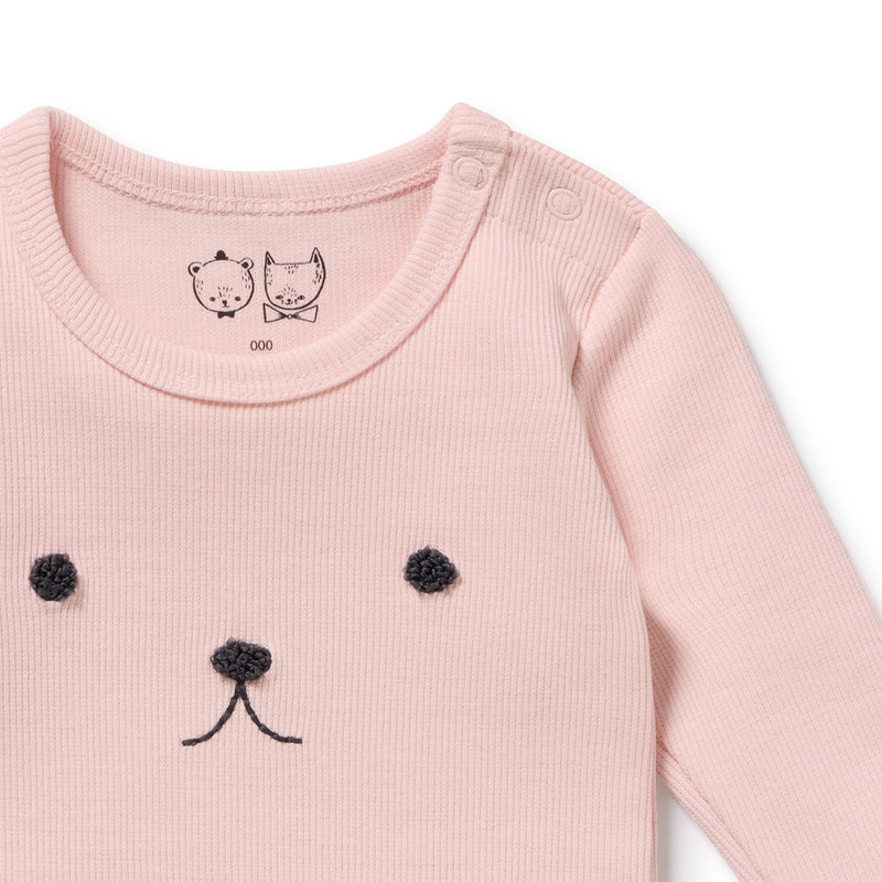 Wilson & Frenchy Strawberry Cream Organic Rib Long Sleeved Bodysuit