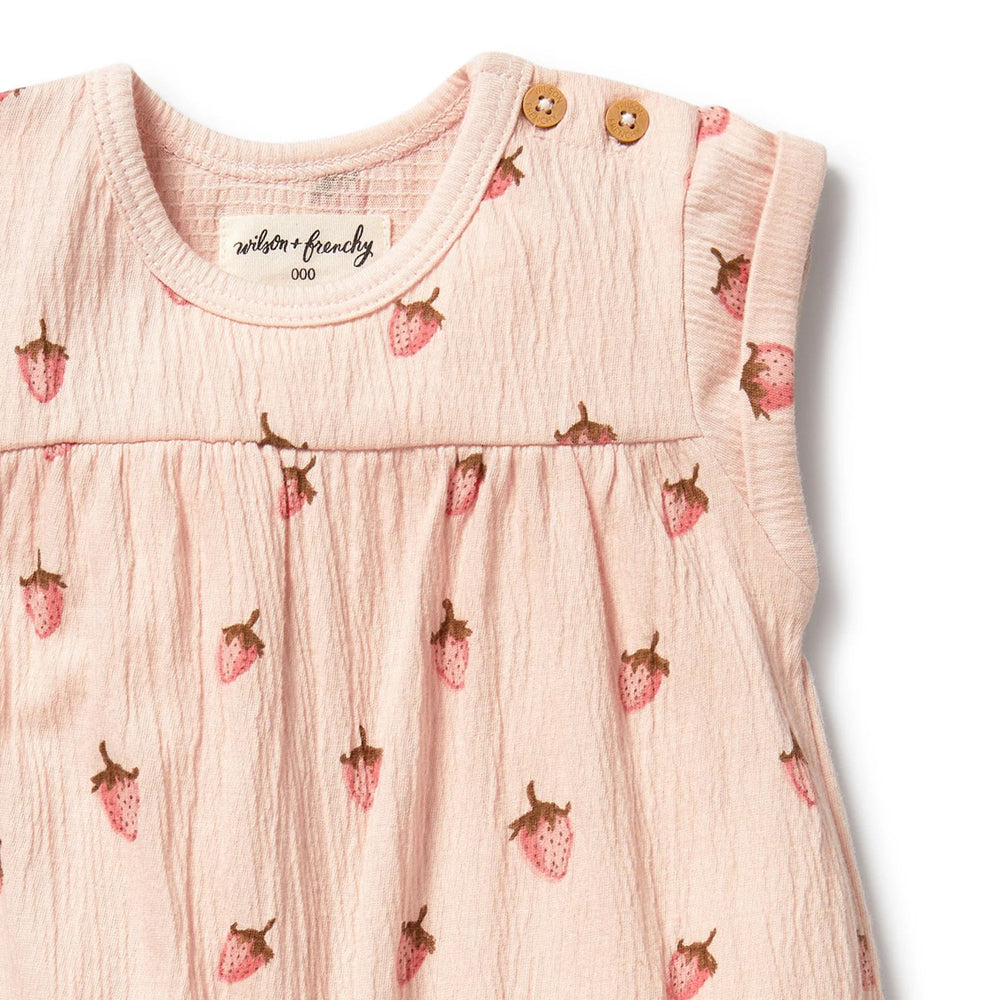 Wilson & Frenchy Strawberry Kisses Organic Growsuit