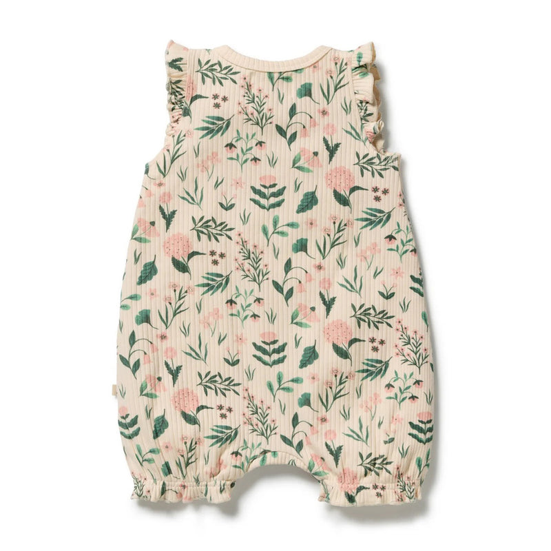 Wilson & Frenchy Sweet Bloom Organic Ruffle Zipsuit