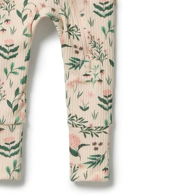 Wilson & Frenchy Sweet Bloom Organic Zipsuit with Feet