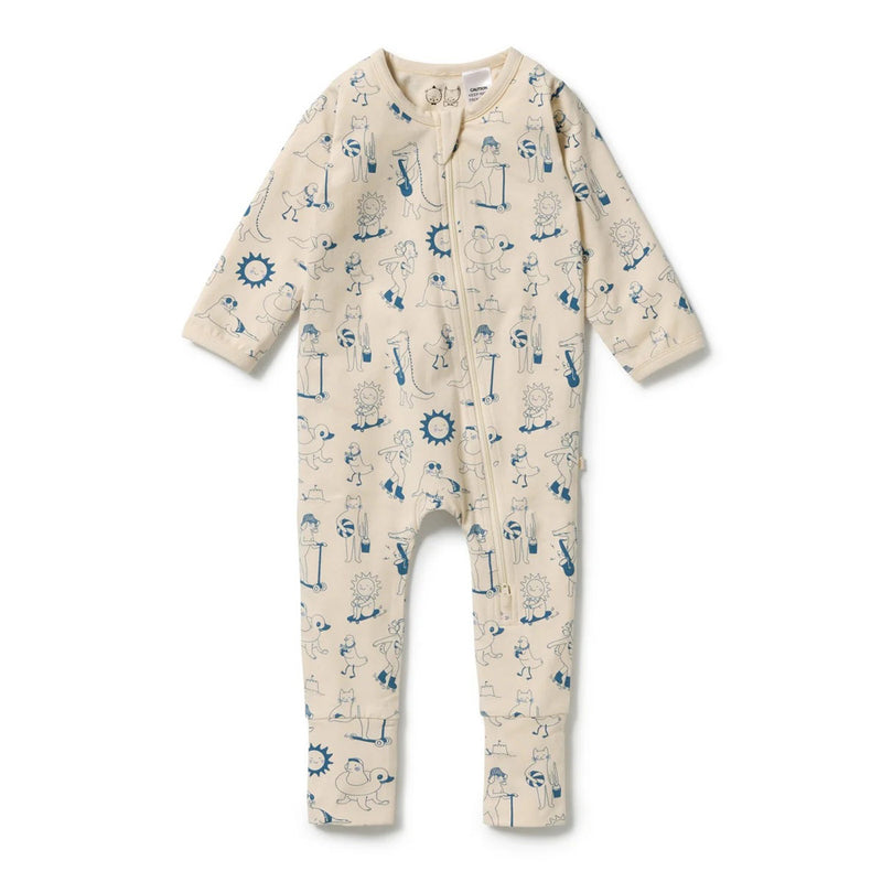Wilson & Frenchy Tout est Magique Organic Zipsuit with Feet