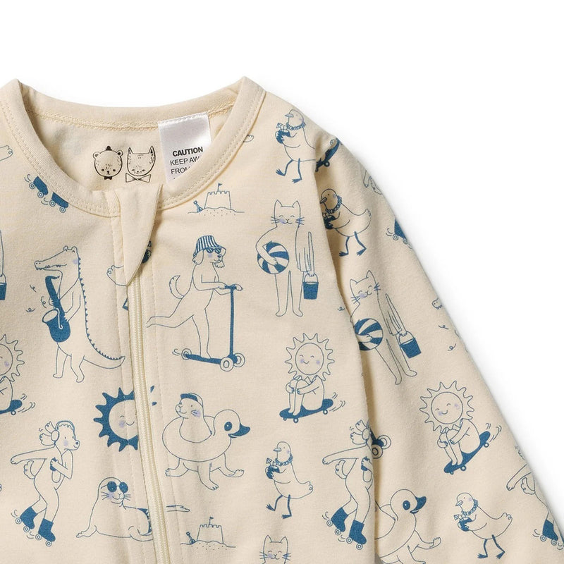 Wilson & Frenchy Tout est Magique Organic Zipsuit with Feet