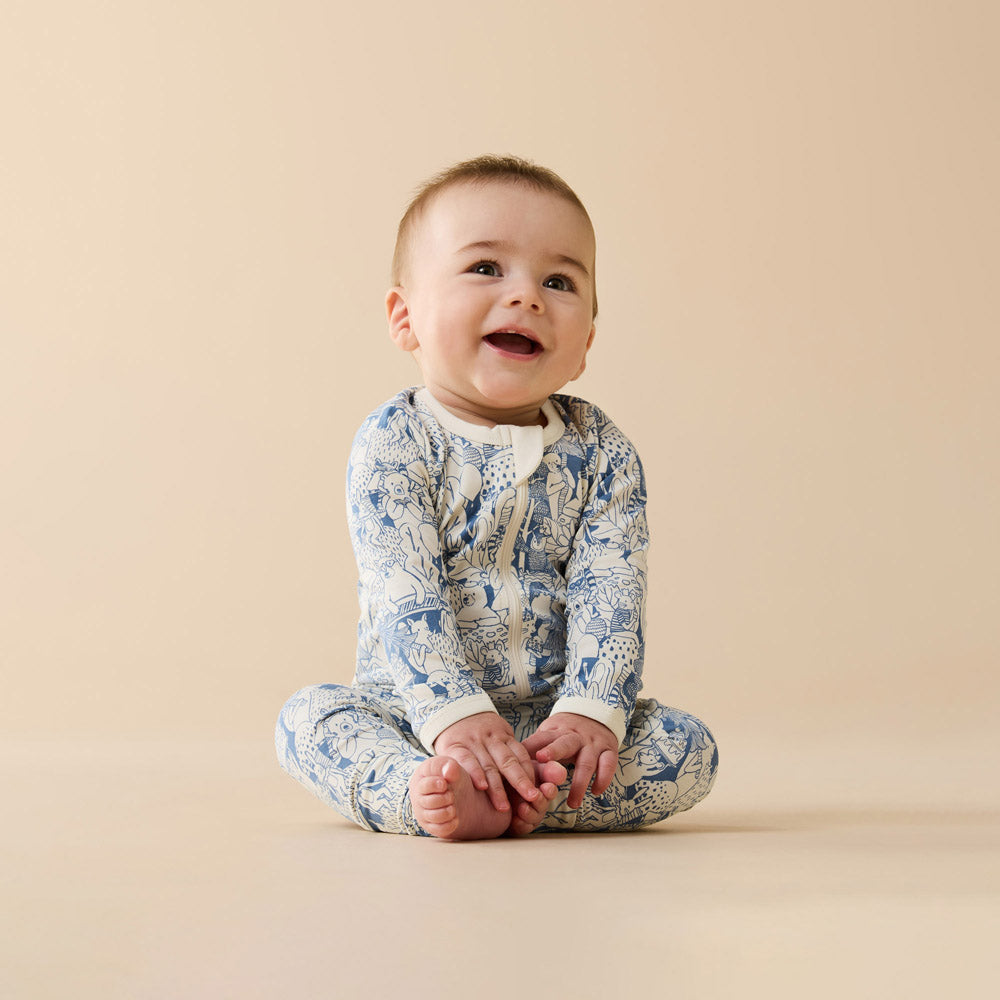 Wilson & Frenchy Woodland Adventures Organic Zipsuit with Feet