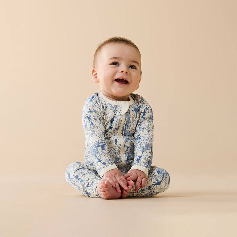 Wilson & Frenchy Woodland Adventures Organic Zipsuit with Feet