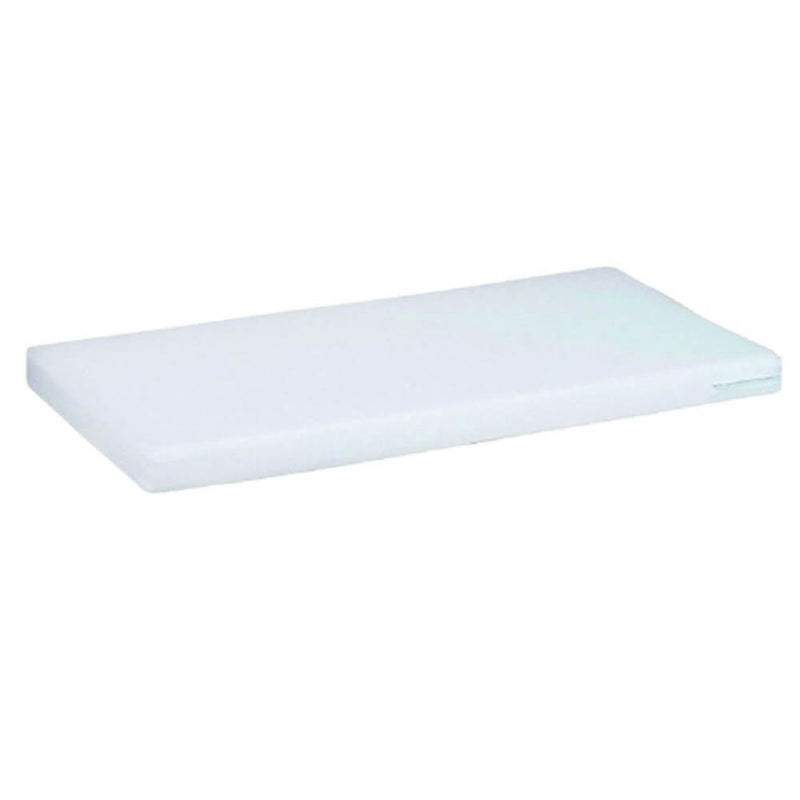 The Boori Matilda Rocker Mattress by Boori is a plain white rectangular mattress with smooth edges and a washable polycotton cover, shown against a white background—perfect for Boori rocking cradles.
