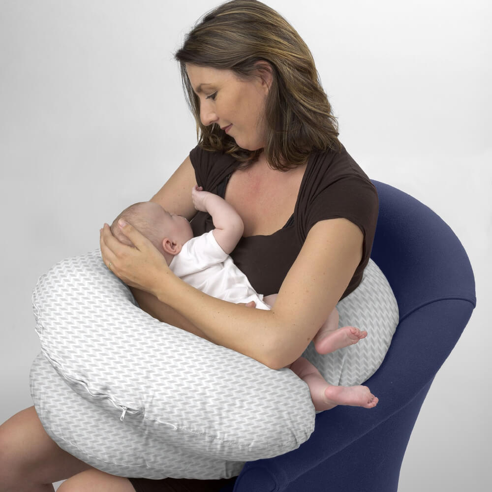 Baby Studio Body Pillow With Grey Chevron Pillowcase