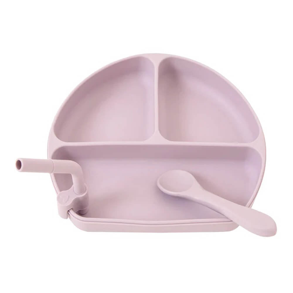 All4Ella Silicone Plate With Straw & Spoon