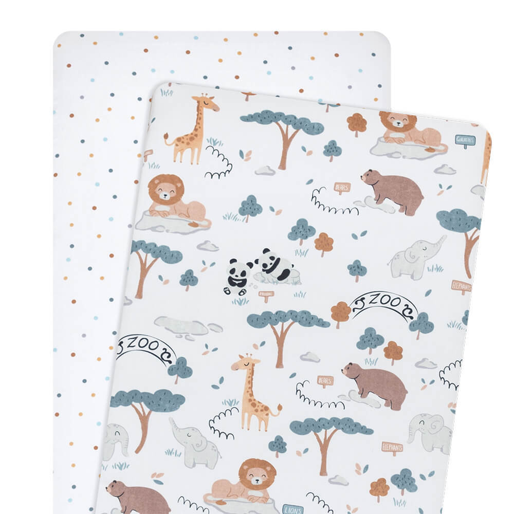 Lolli Living Day At The Zoo Bedside Sleeper Fitted Sheet