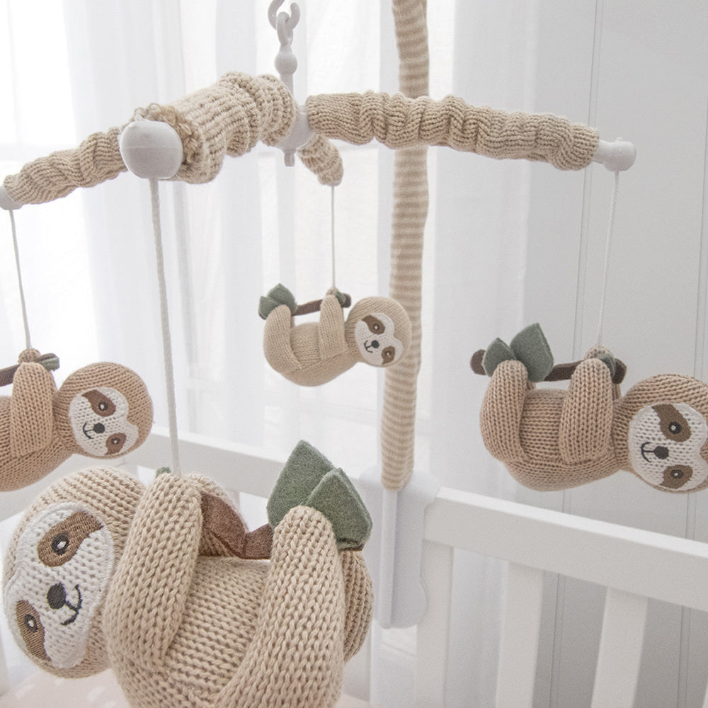 Living Textiles Happy Sloth Musical Mobile Set