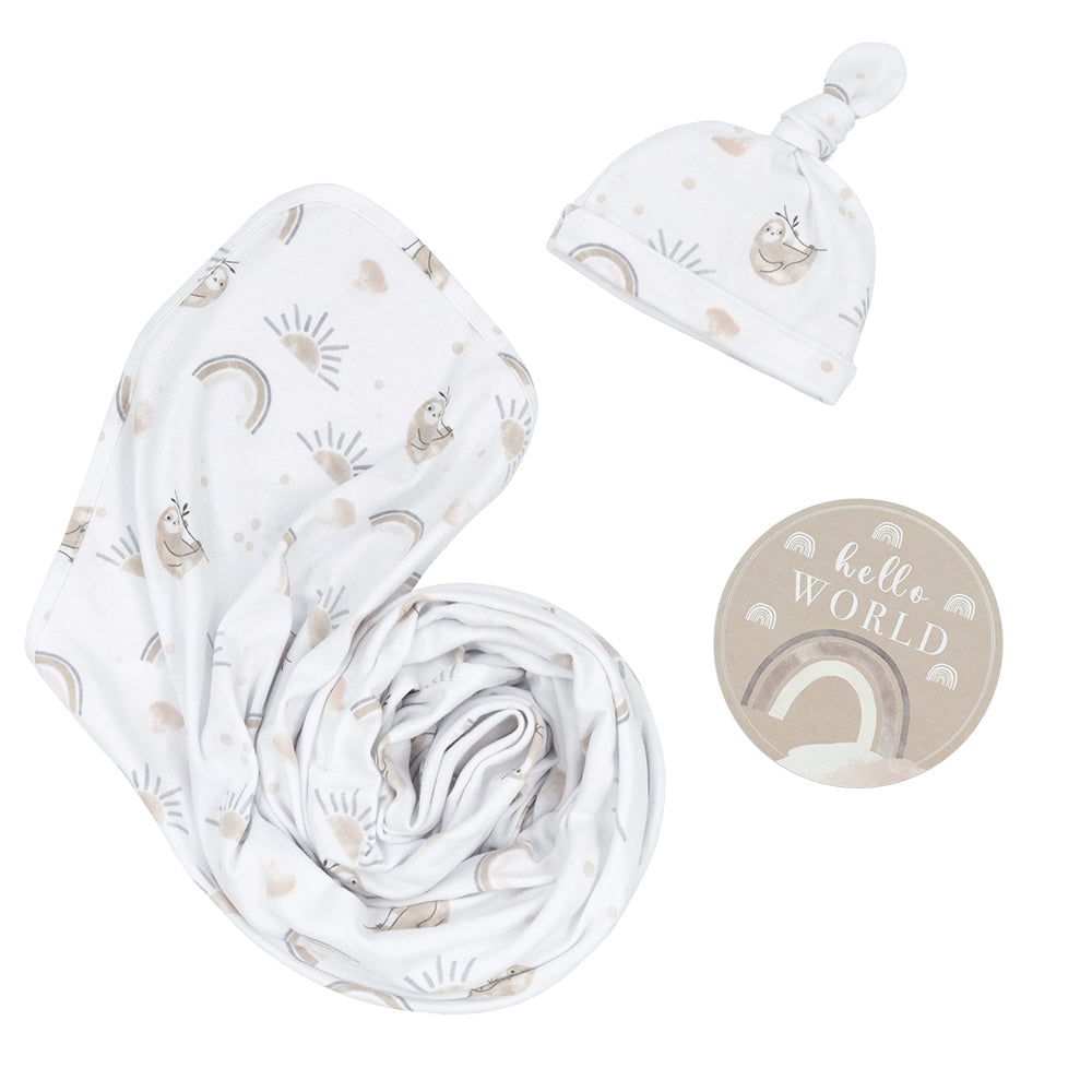 Living Textiles Newborn Gift Set Happy Sloth