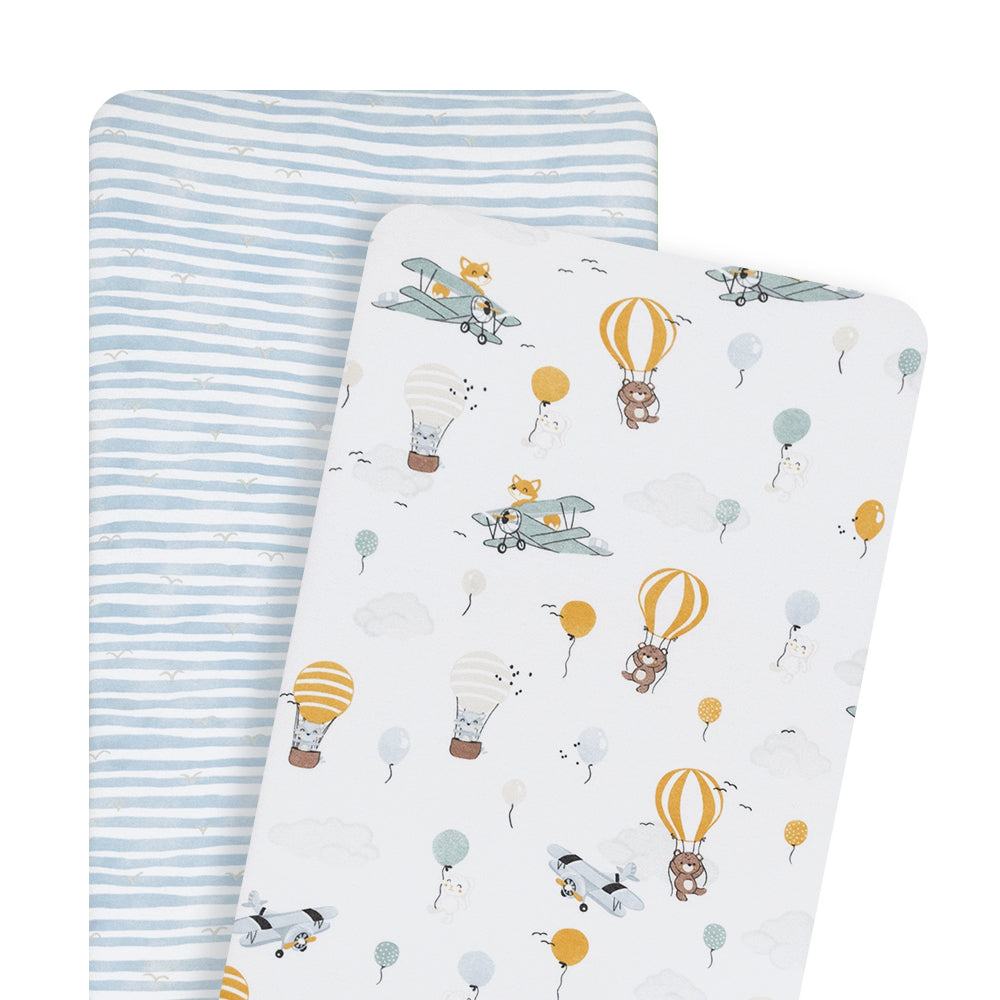 Living Textiles Up Up & Away Bassinet Fitted Sheets 2 Pack