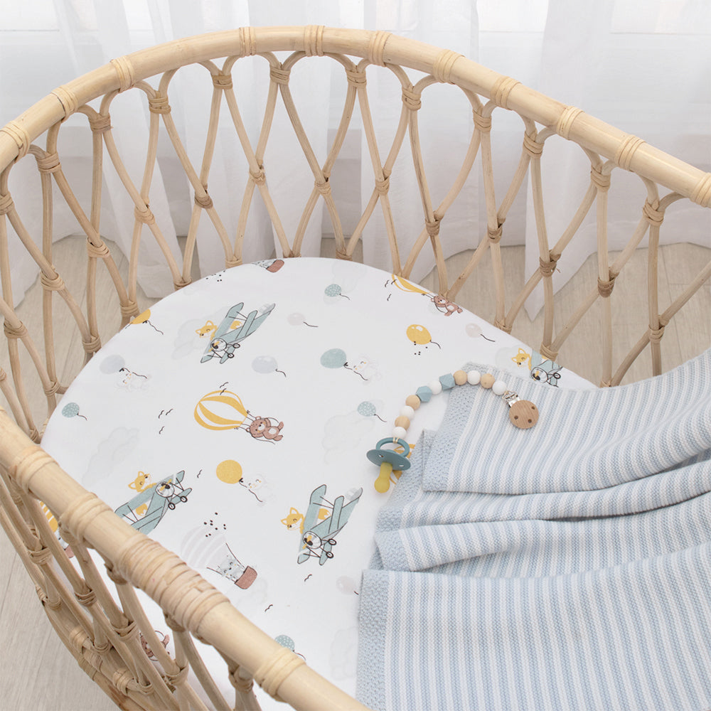 Living Textiles Up Up & Away Bassinet Fitted Sheets 2 Pack