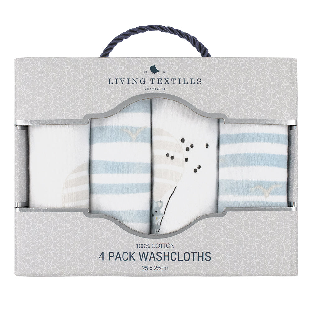 Living Textiles Up Up & Away Wash Cloths 4 Pack